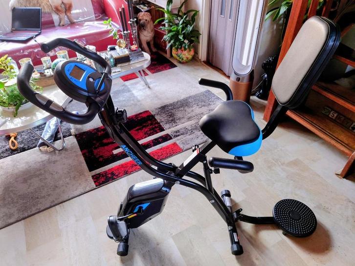 Inklapbare hometrainer met twister plaat, Sport en Fitness, Fitnessapparatuur, Zo goed als nieuw, Hometrainer, Armen, Benen, Buik