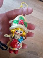 Vintage Meisje met Pop Kerst Ornament jaren 70, Ophalen of Verzenden