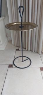 Zara Home draagbare bijzettafel met handvat, Huis en Inrichting, Minder dan 55 cm, Metaal of Aluminium, Rond, Ophalen of Verzenden