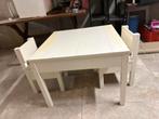 Kinder knutsel tafel en stoelen set wit, Ophalen, Gebruikt