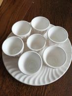 Delfts Wit Eierdopjes op Schaal, Ophalen, Overige typen, Zo goed als nieuw, Overige stijlen