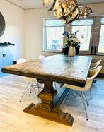 Kloostertafel Massief hout afm: 2.18 x1.04 m, Huis en Inrichting, Tafels | Eettafels, Ophalen, 200 cm of meer, 50 tot 100 cm, Zo goed als nieuw