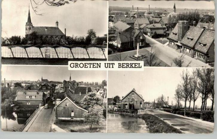 Berkel  4 afb., Verzamelen, Ansichtkaarten | Nederland, Gelopen, Zuid-Holland, 1960 tot 1980, Verzenden