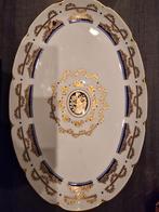 Ovale Bavaria Serveerschaal Goud Kobalt blauw, Ophalen of Verzenden