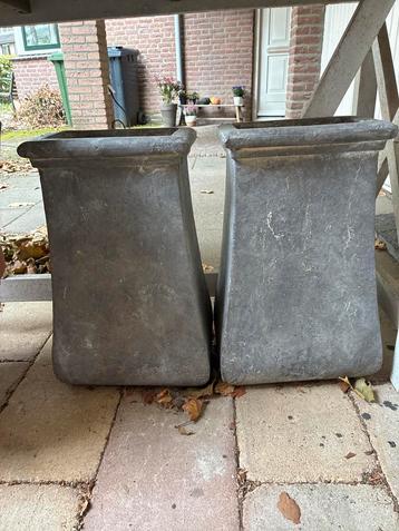 2x PTMD Vintage Bloempotten Grijs beschikbaar voor biedingen