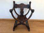 Antieke Dagobertstoel met leeuwenkoppen, Antiek en Kunst, Antiek | Meubels | Stoelen en Banken, Ophalen