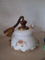 Vintage Hanglamp met Bloemendecor en Zwanenhals, Ophalen of Verzenden, Gebruikt, Minder dan 50 cm
