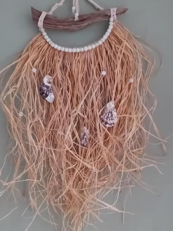 Raffia muurhanger, wanddecoratie, muurhanger beschikbaar voor biedingen