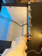 Makeupspiegel met lampen, dimmer en plankje, 2 lampen missen, Huis en Inrichting, Lampen | Overige, Ophalen of Verzenden, Gebruikt