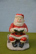 Vintage nostalgische kerstman met boek van gips gemaakt, Diversen, Kerst, Ophalen of Verzenden, Gebruikt