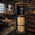 Wijnkast / barkast mangohout met metaal, Huis en Inrichting, Woonaccessoires | Wijnrekken, Ophalen, Industrieweg 25, Rj, Zo goed als nieuw