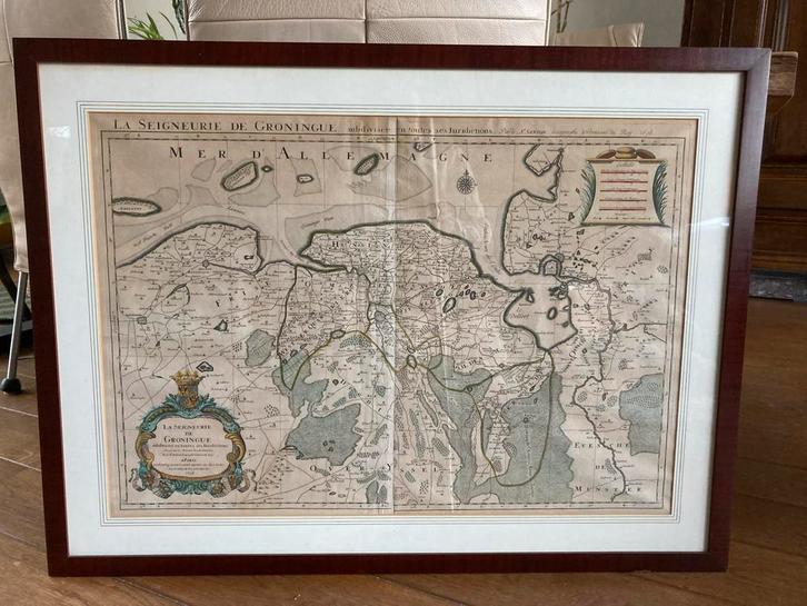 Oude kaart van Groningen uit 1696, Boeken, Atlassen en Landkaarten, Gelezen, Landkaart, Nederland, Voor 1800, Ophalen