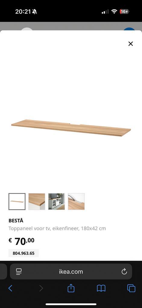 Ikea besta bovenplank voor tv meubel, Huis en Inrichting, Kasten | Televisiemeubels, Zo goed als nieuw, Minder dan 100 cm, 150 tot 200 cm