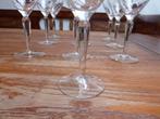 10 art deco wijnglazen met gravering, Ophalen of Verzenden