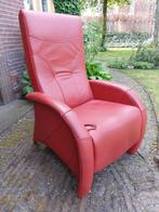 Relaxfauteuil leer. Goede staat. Gasveer, Huis en Inrichting, Fauteuils, Gebruikt, Leer, Ophalen