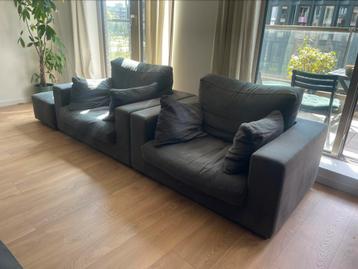 Gratis ophalen > Grijze set, bankstel en 2 fauteuils groot