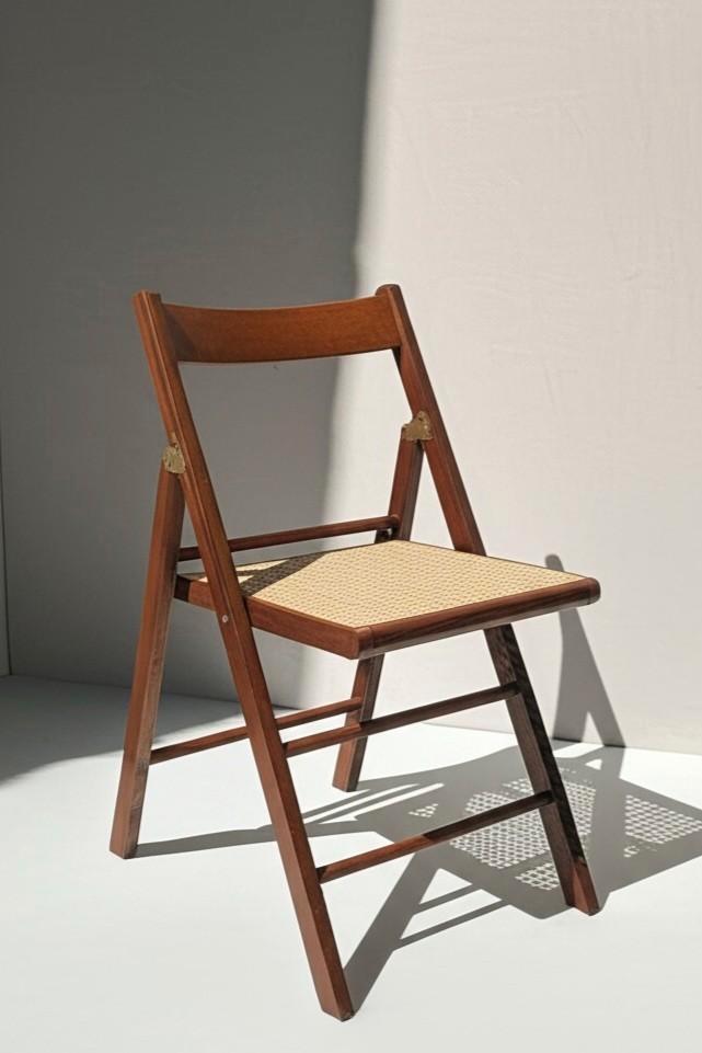 200 x Vintage webbing klapstoelen houten Cesca stoelen Italy, Huis en Inrichting, Stoelen, Zo goed als nieuw, Bruin, Ophalen of Verzenden