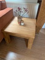Eikenhouten Bijzettafeltje/salontafeltje, Huis en Inrichting, Ophalen, Minder dan 45 cm, Gebruikt, Vierkant