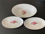 Drie schalen (ovaalvorm) Moosrose (Alboth & Kaiser), Ophalen of Verzenden
