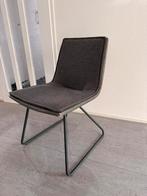 6 grijze eetstoelen stof/leer, Gebruikt, Grijs, Vijf, Zes of meer stoelen, Ophalen