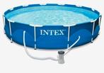 Intex zwembad met verwarming, Tuin en Terras, Zwembaden, 200 tot 400 cm, Rond, Gebruikt, Ophalen of Verzenden