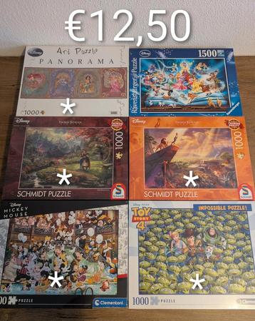 Veel Disney Puzzels 1000 en 1500 stukjes Nieuw en gebruikt beschikbaar voor biedingen