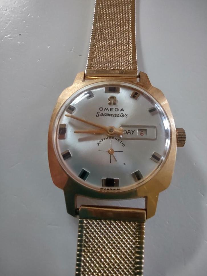 Mooi oud Omega Seamaster opwind herenhorloge. Met datum., Sieraden, Tassen en Uiterlijk, Horloges | Heren, Gebruikt, Omega, Overige materialen