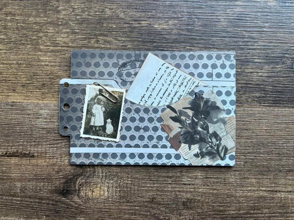 Journal kaart 15x9,5 cm met pocket , incl. ephemera, Hobby en Vrije tijd, Ophalen of Verzenden