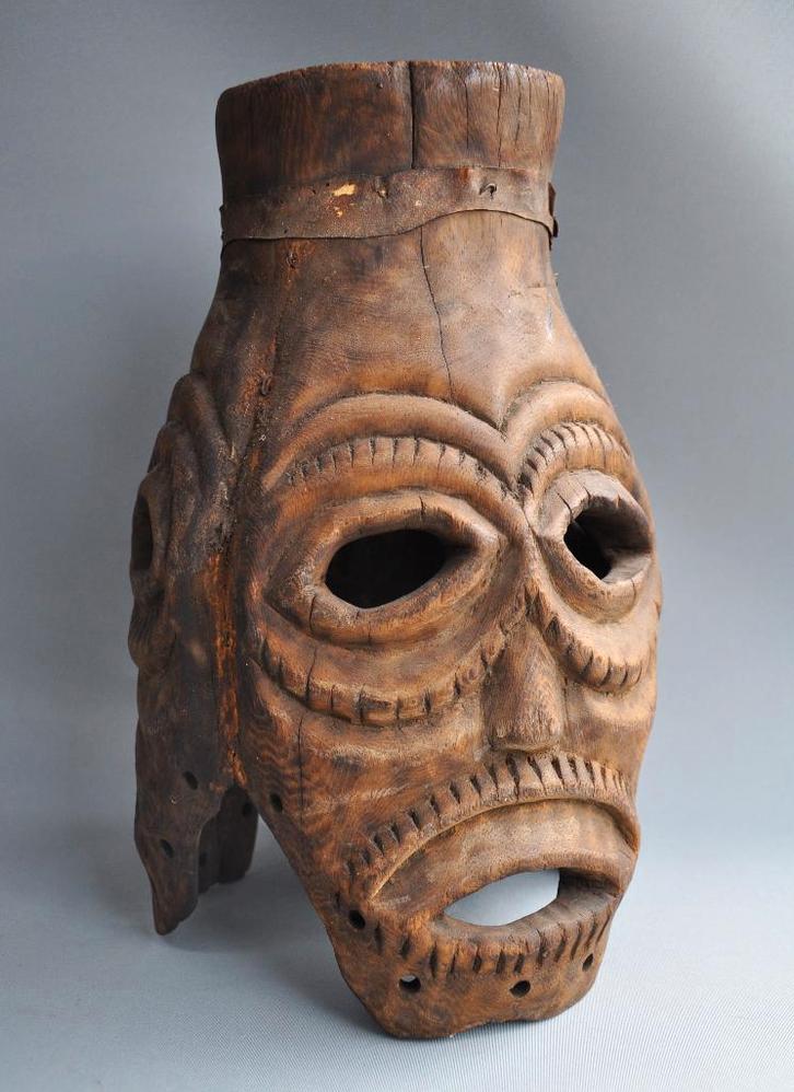 Congolees 'Tricephalic' Masker – Trade Art - ca 1960, Antiek en Kunst, Kunst | Niet-Westerse kunst, Ophalen of Verzenden