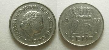 PD02584 Juliana 25 cent 1969 beschikbaar voor biedingen
