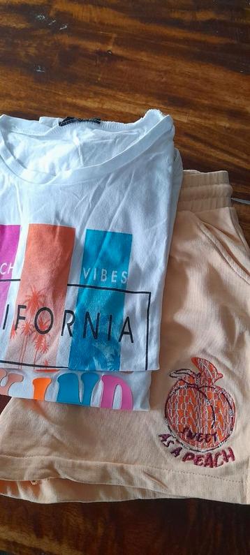 zomers setje short/shirts158/164  meisje beschikbaar voor biedingen