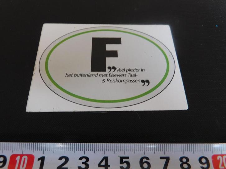sticker Elseviers Taal & reiskompassen F  Frankrijk, Verzamelen, Stickers, Zo goed als nieuw, Ophalen