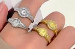 Kinder ring met nep horloge zilverkleur 2 cm, Sieraden, Tassen en Uiterlijk, Ringen, Overige materialen, 19 tot 20, Nieuw, Ophalen of Verzenden