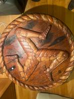 * Uniek origineel teakhout Sternboard -Spiegelornament, Verzamelen, Scheepvaart, Ophalen, Zo goed als nieuw