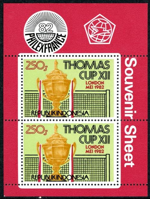 Indonesie blok 1112-pf - Thomas Cup Badminton, Postzegels en Munten, Postzegels | Azië, Postfris, Zuidoost-Azië, Verzenden