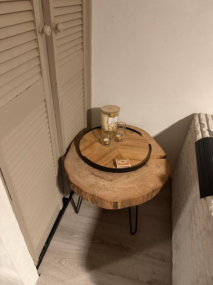 Boomstam Bijzettafel Industrieel, Antiek en Kunst, Antiek | Meubels | Tafels, Ophalen