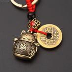 Lucky Cat met Chinese geluk munten sleutelhanger, Ophalen, Nieuw, Merk