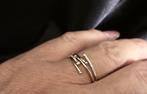 Vintage design ring met diamanten Ca: 0.10 ct. 2025/430, 18 tot 19, ., Ophalen of Verzenden, Zo goed als nieuw