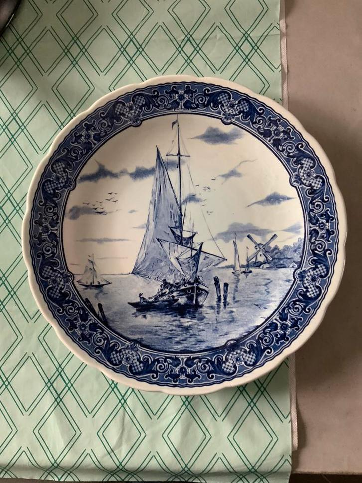 Delfsblauw Bord - Zeilschip - Onbeschadigd, Antiek en Kunst, Antiek | Wandborden en Tegels, Ophalen