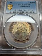 1 gulden 1940 schitterende regenboog patina, Ophalen, Koningin Wilhelmina, 25 cent