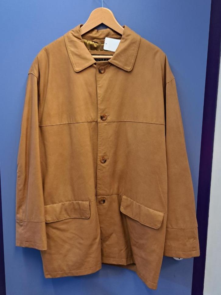 Arma suede leren camel bruine jas met knopen maat 52 48341, Kleding | Heren, Jassen | Zomer, Zo goed als nieuw, Maat 52/54 (L)