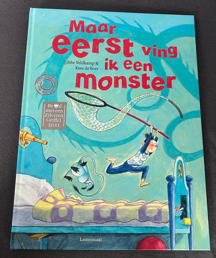 Tjibbe Veldkamp - Maar eerst ving ik een monster, Boeken, Prentenboeken en Plaatjesalbums, Nieuw, Ophalen of Verzenden