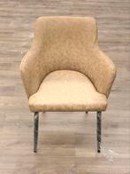 Nieuwe moderne beige eetkamerstoel met armleuningen, Huis en Inrichting, Stoelen, Ophalen, Overige kleuren, Luxueus, Nieuw