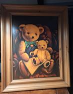 Berenschilderij met beschadigde grenen lijst 63x78 cm, Ophalen, Gebruikt, Schilderij