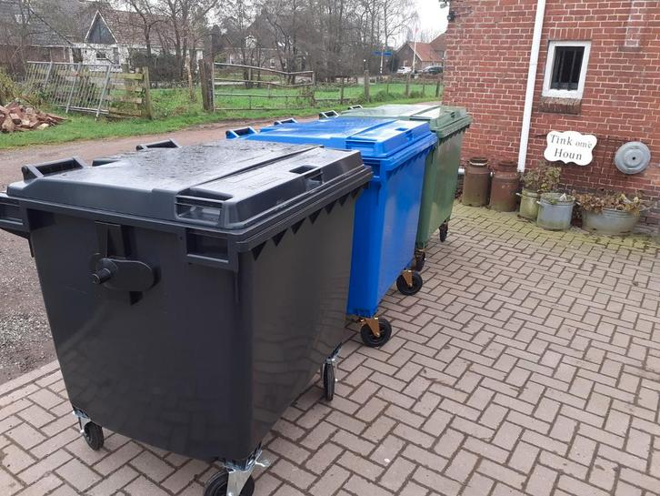 Afvalcontainer 1100 liter ( of kleiner), Huis en Inrichting, Woonaccessoires | Prullenbakken, Zo goed als nieuw, Kunststof, 75 cm of meer