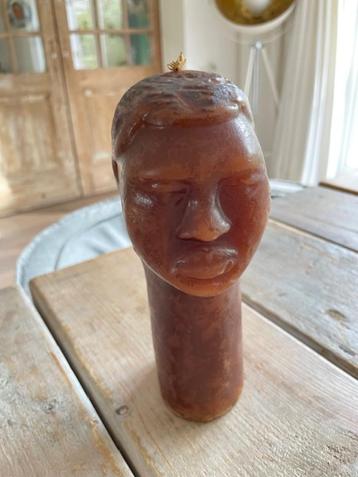 Vintage wassen beeld / buste Afrikaanse man. Van was.  beschikbaar voor biedingen