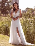 Trouwjurk met split maat 40 open rug, Ophalen of Verzenden, Zo goed als nieuw, Wit, Trouwjurk