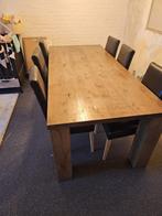 grote eettafel + 6 stoelen, Ophalen, Gebruikt, 200 cm of meer, 50 tot 100 cm