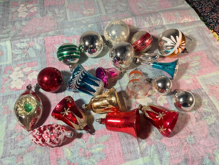 19 stuks oude glazen kerstballen, Diversen, Kerst, Gebruikt, Ophalen of Verzenden