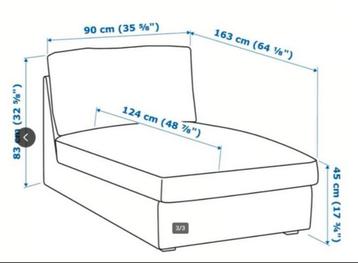 Ikea kivik chaise longue met hoes van Dekoria (2 hoezen) - afbeelding 6
